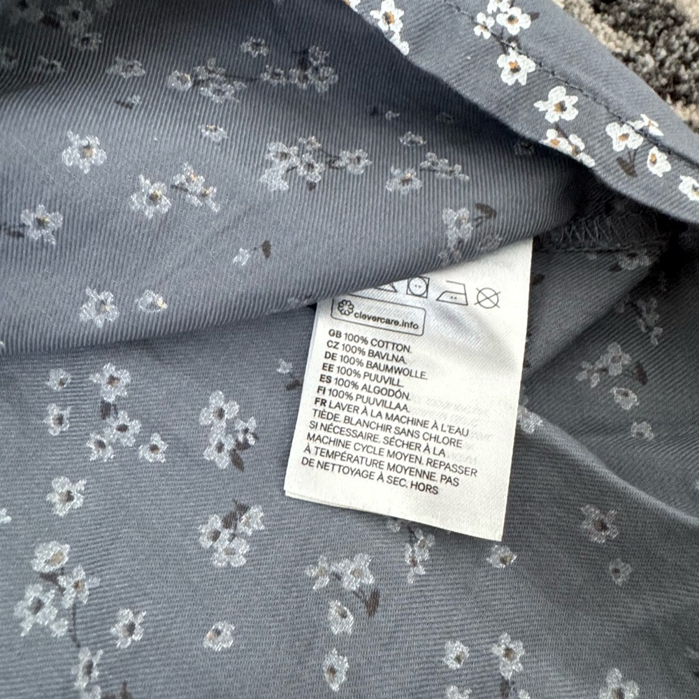 H&M Gray Blue Floral Kids Dress - Picture 4 of 4
